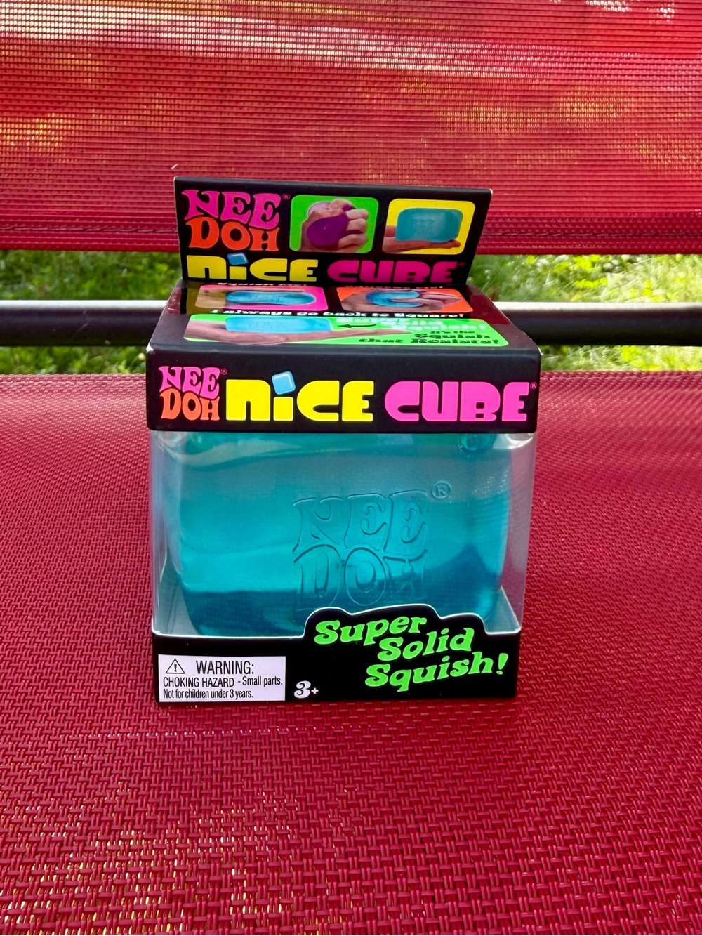 NeeDoh Nice Cube Super Solid Squish - Teal Blue